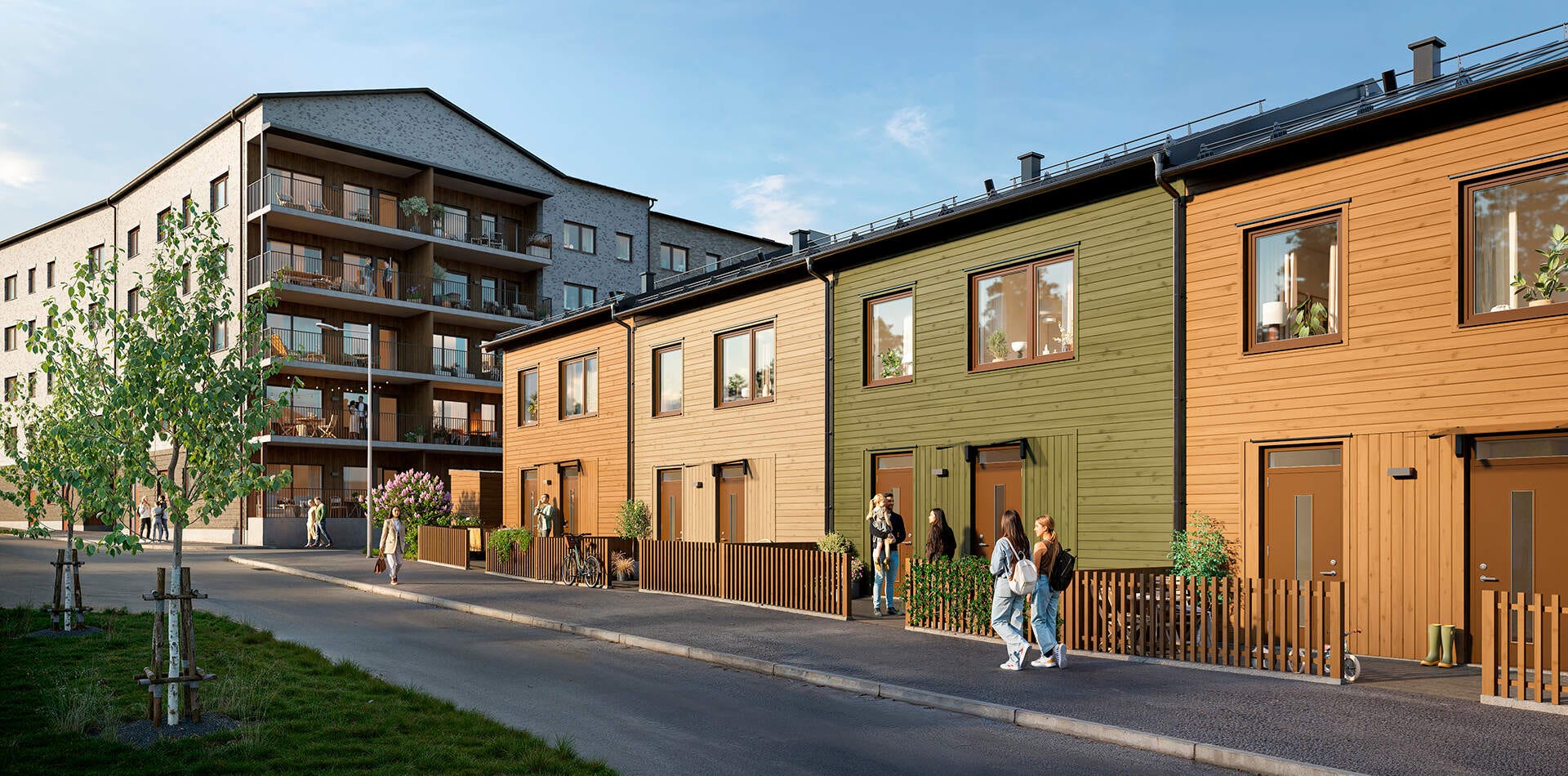 Gatuvy på grannskapet Termosen i Kronandalen (visualisering)