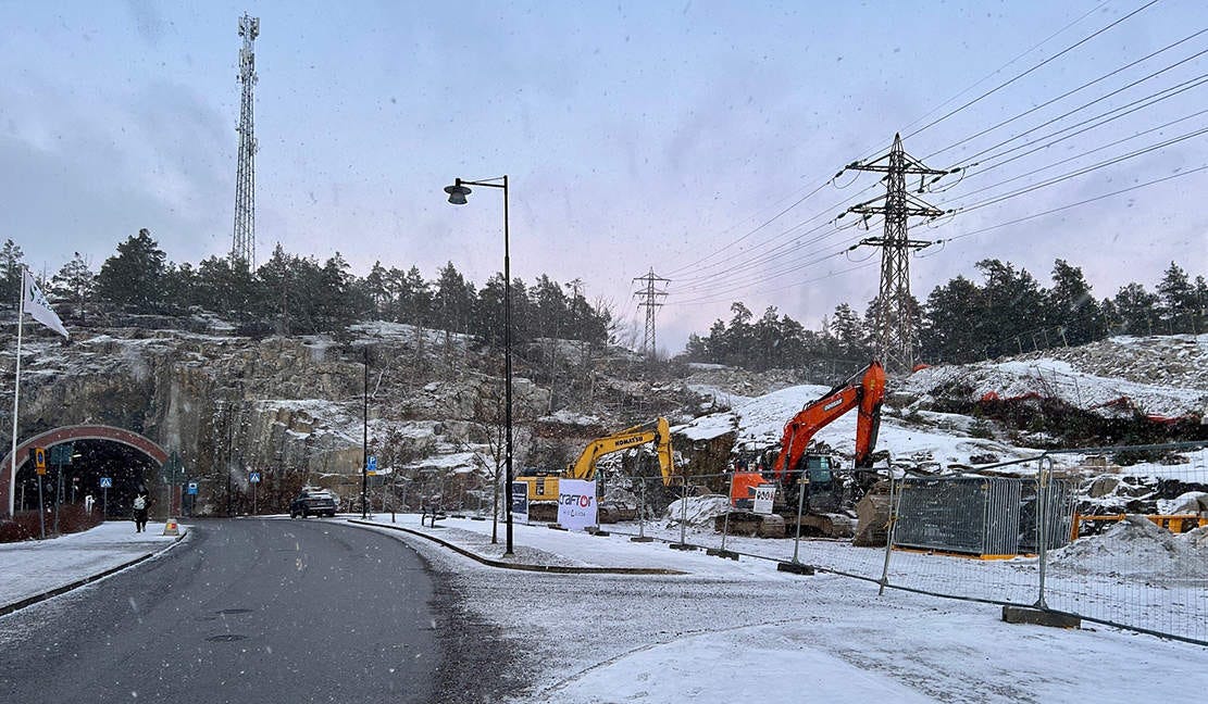 Här vid tunnelmynningen kommer det nya grannskapet Glimmer byggas