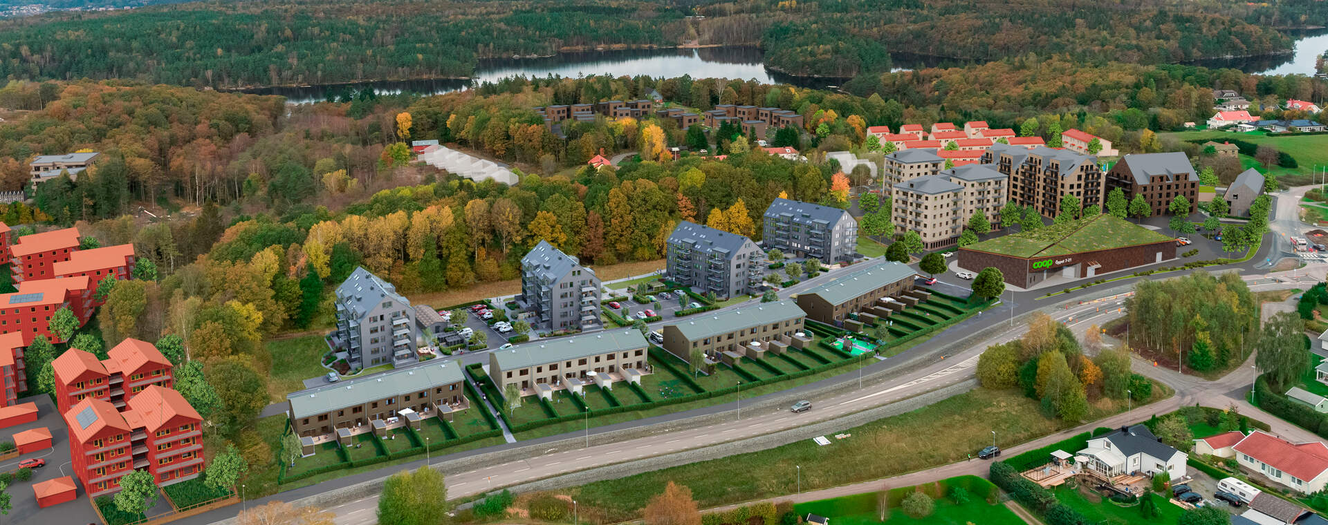 Foto - Flygfoto över området Gökegård